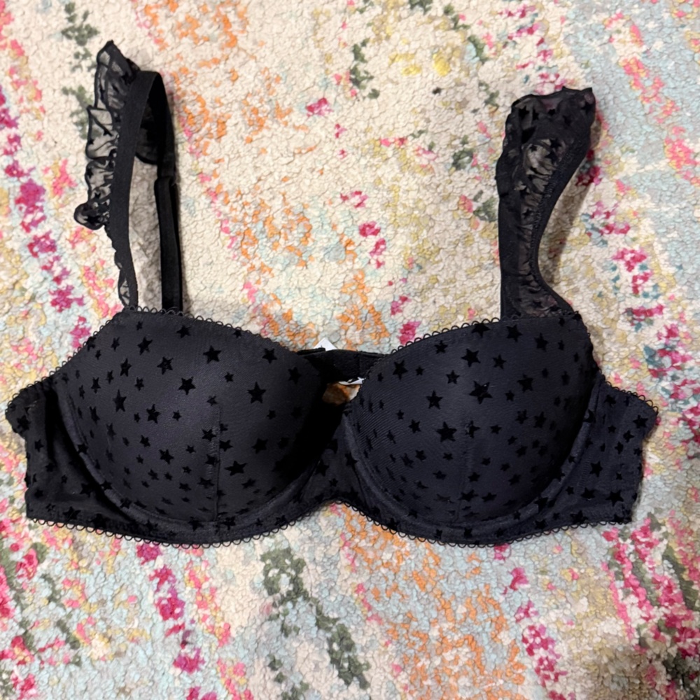 Victoria's Secret Black Starry Bra
